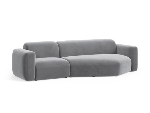 Cosmopolitan Design Modulaire hoekbank rechts Strino 3-zits, flueel grijs - 136x308x78cm