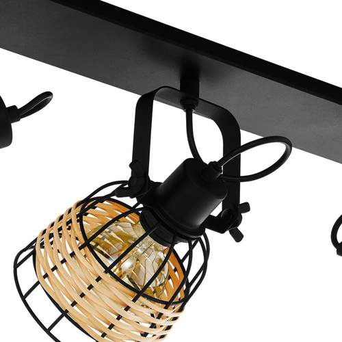 EGLO spot Anwick 1 - e27 - 67 cm - zwart/rotan