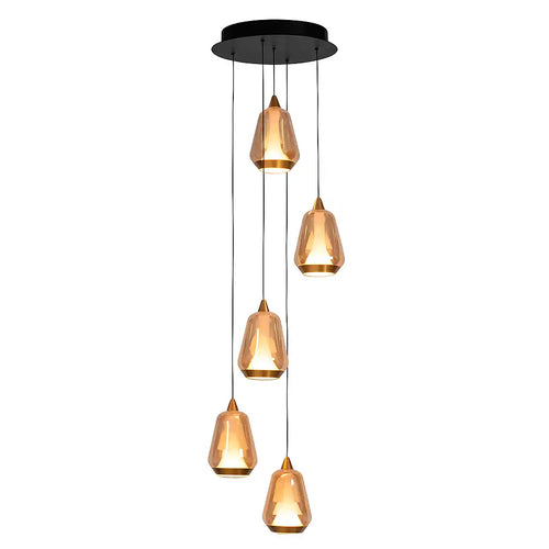 Highlight hanglamp Tromba - 5 lichts - 30  x 155   cm - amber zwart - vtwonen shop