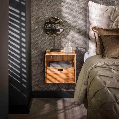 Giga Meubel Nachtkastje Strip XS - Naturel - Set van 2 - 30x30x20cm