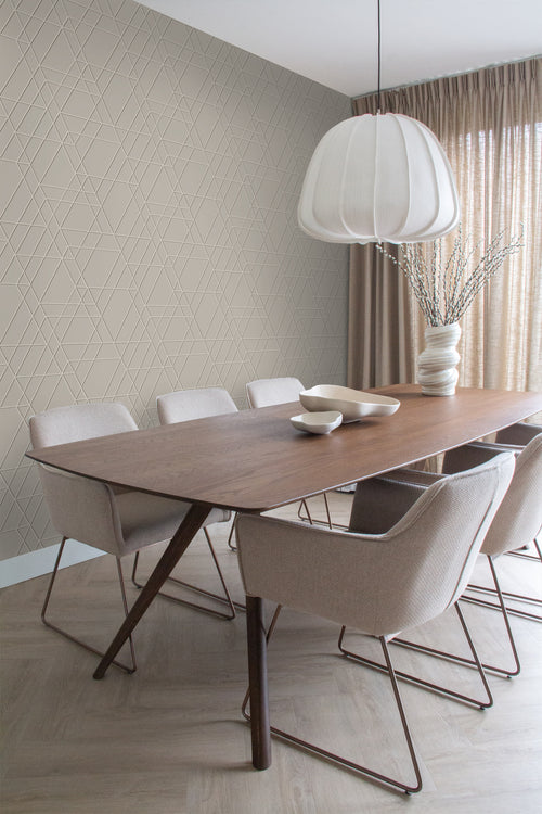 ESTAhome behang grafisch 3D motief taupe - 50 x 900 cm - 139600 - vtwonen shop