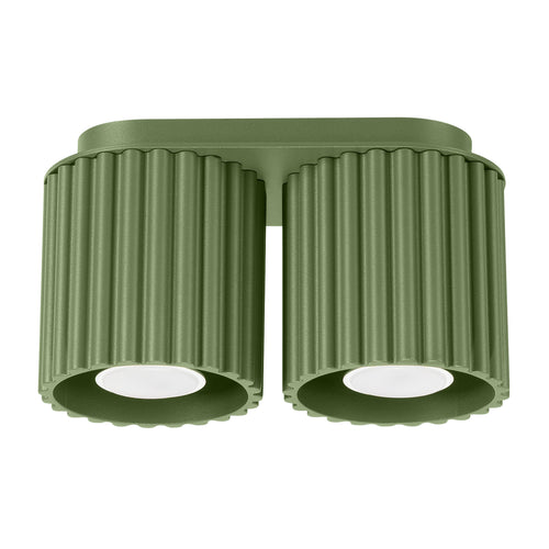 Sollux Lighting Plafondlamp AURA 2 olijfgroen GU10 - 21x10x12cm