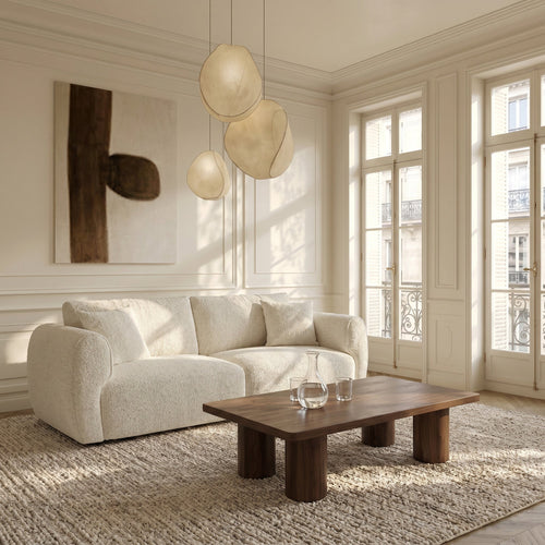 Premium Interiors - 3-zitsbank PRIMA - bouclette crème 213cm