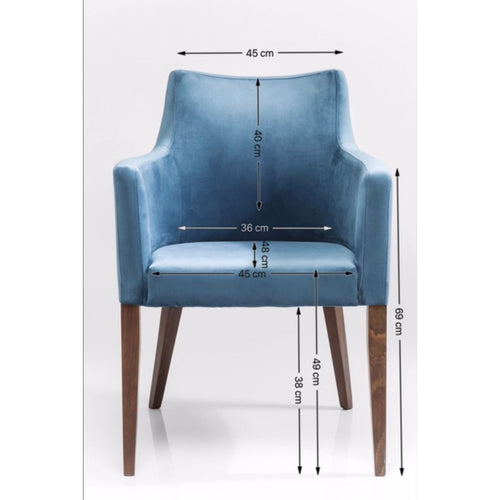 Kare Design Stoel met armleuningen Mode fluweel blauw - vtwonen shop
