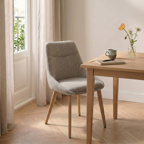 DÉJA Living Eetkamerstoel Malou - Taupe/Naturel - Set van 2