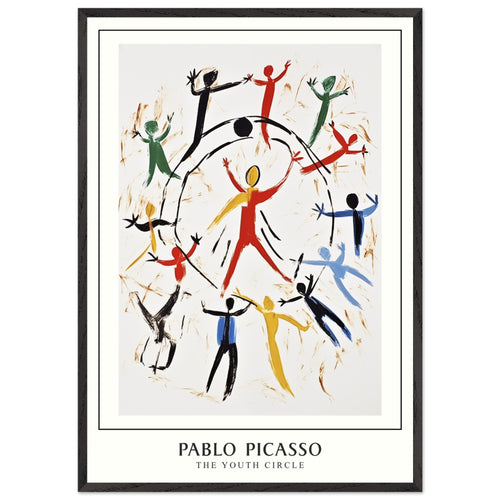 Artfulprints Poster met Lijst Pablo Picasso - The youth circle   - 70x100 cm - Meerkleurig