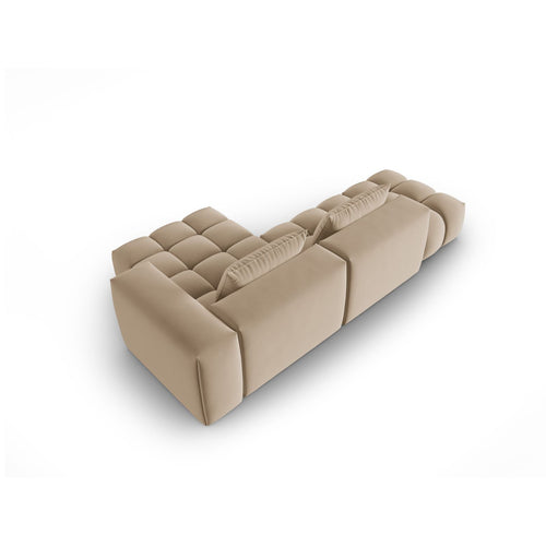 Cosmopolitan Design - Modulaire hoekbank rechts Verona 4-zits, flueel zand - 145x265x70cm