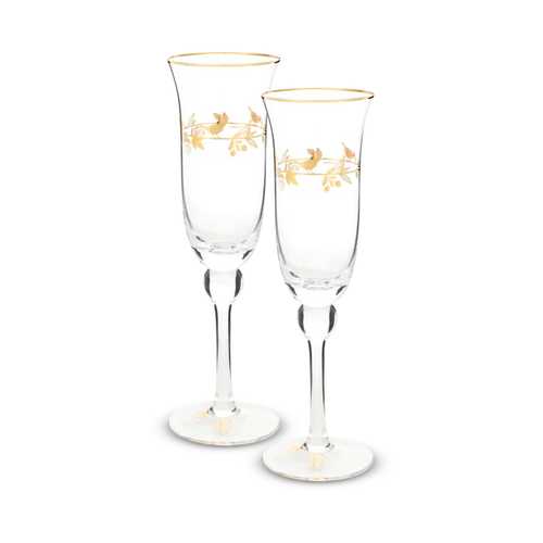 Pip Studio Winter Wonderland Champagneglazen - Servies - Set van 2 drinkglazen - Goud - 220ml - vtwonen shop