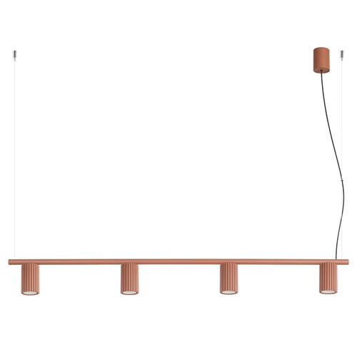 Sollux Lighting Kroonluchter KARBON 4 rode oker - 122x6,5x212cm