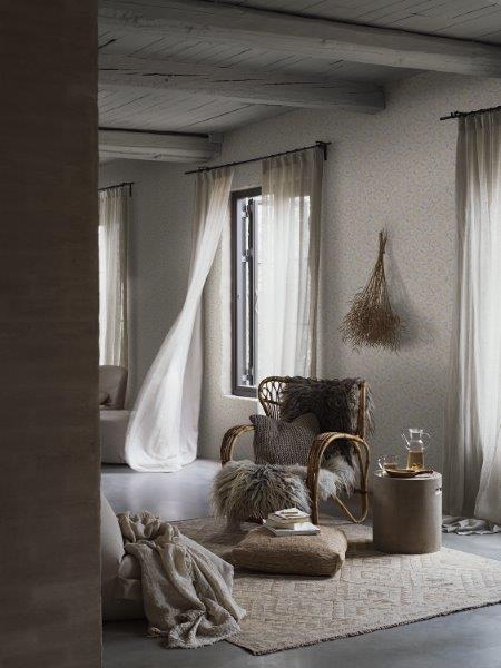 Borastapeter behang vintage bloemetjes geel - 53 cm x 10.05 m - 660345 - vtwonen shop