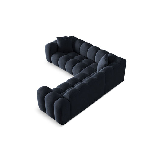 Cosmopolitan Design - Symmetrische hoekbank Treno 3-zits, chenille marineblauw - 240x240x70cm