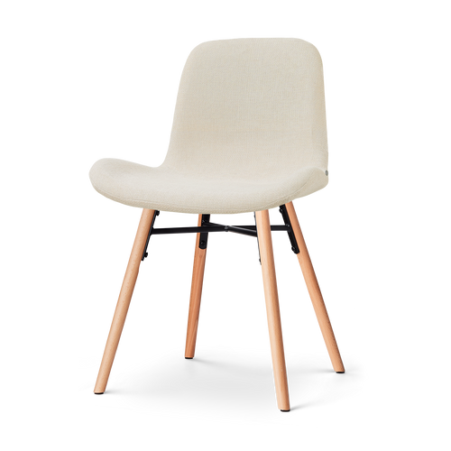 Nolon Nena-Fé eetkamerstoel cottonbeige - houten onderstel - vtwonen shop