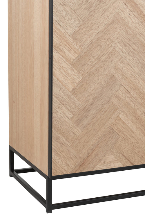 J-Line dressoir 4 Deuren Zigzag - hout/metaal - naturel/zwart - vtwonen shop