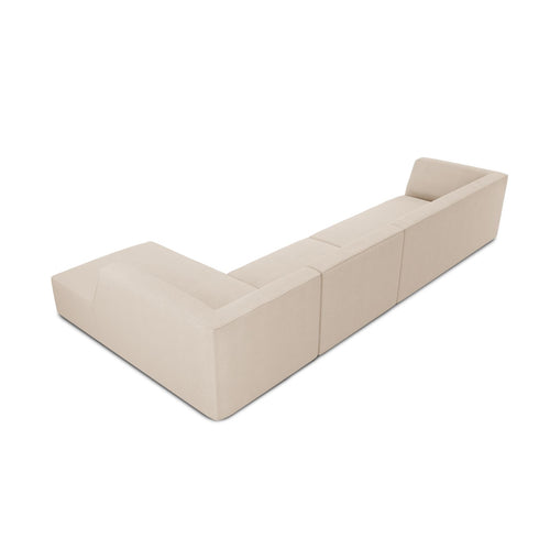 Cosmopolitan Design - Modulaire hoekbank rechts Siena 5-zits, structurele stof beige - 180x366x69cm