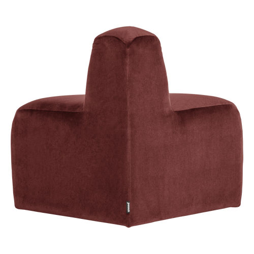 WOOOD eetbank hoek rond rugleuning Mojo - Velvet - Kastanjebruin - 83x73x73