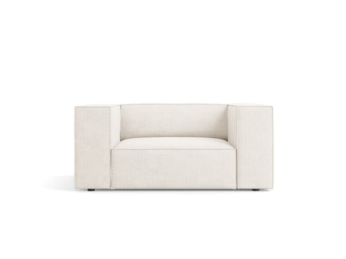 Cosmopolitan Design Fauteuil Arendal chenille met ribbeleffect, ivoor - 102x124x70cm