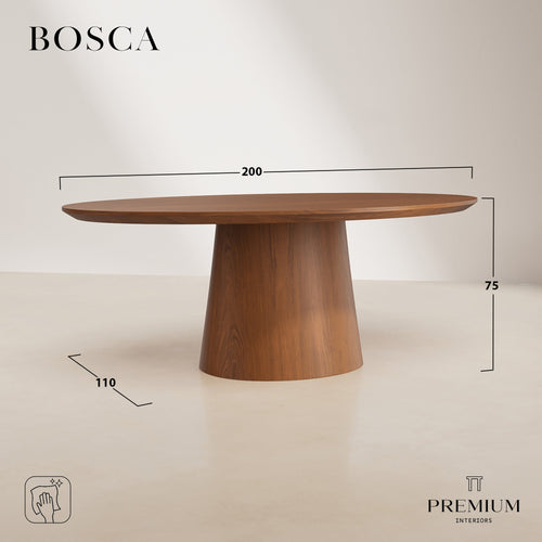 Premium Interiors - Eettafel BOSCA - multiplex licht walnoot 200cm