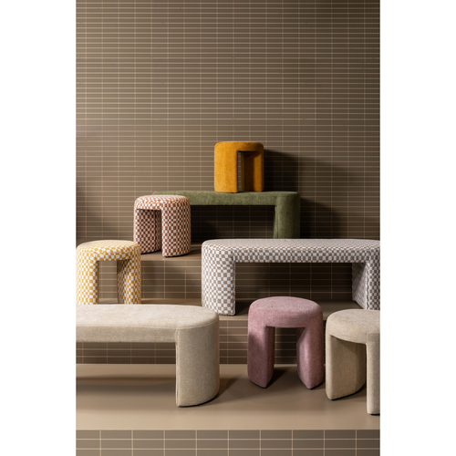 WOOOD kruk Charlie - Chenille - Blush - 47x45x45