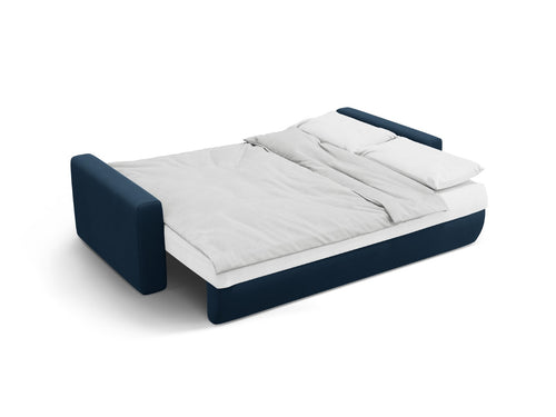 Cosmopolitan Design Slaapbank met opbergdoos Belfast 3-zits, flueel koningsblauw - 105x238x84cm