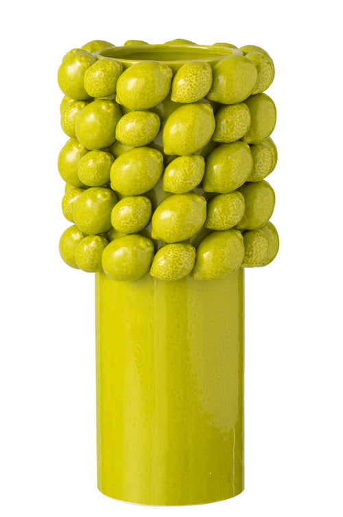 J-Line vaas Limoen - keramiek - groen - large - 34.5 cm hoog - vtwonen shop