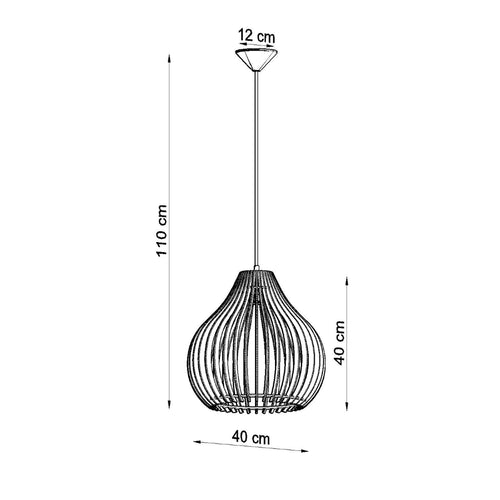 Sollux hanglamp Aprilla - 1 lichts - 43  x 95   cm - bruin