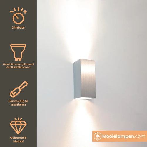 Artdelight Wandlamp Dante 2 - Aluminium