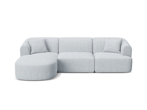 Cosmopolitan Design Modulaire hoekbank links Campi 4-zits, structurele stof lichtgrijs - 156x256x70cm