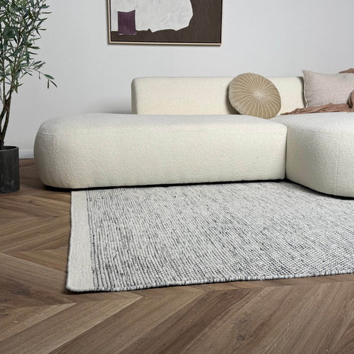 Interieur05 wollen vloerkleed Taff - wit/zwart - 230 x 160 cm