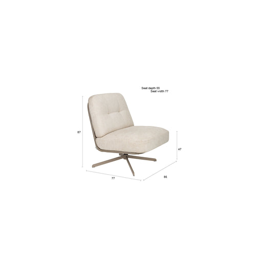 Zuiver Benjamin Loungestoel - Beige - vtwonen shop
