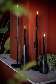 FurniLux Kandelaar Wick zwart -  zwarte kaarsenhouder - Metaal - 16x16x60cm - vtwonen shop