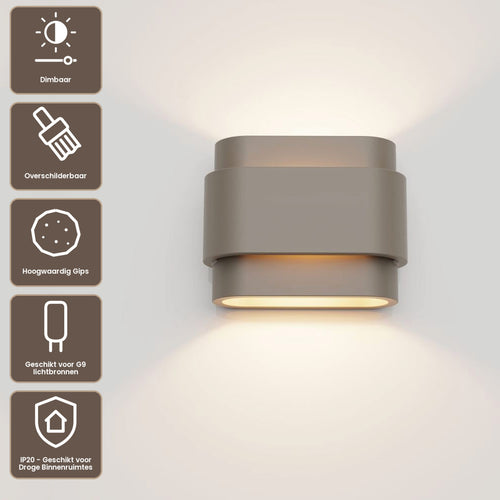 Artdelight Wandlamp Metz - Champagne