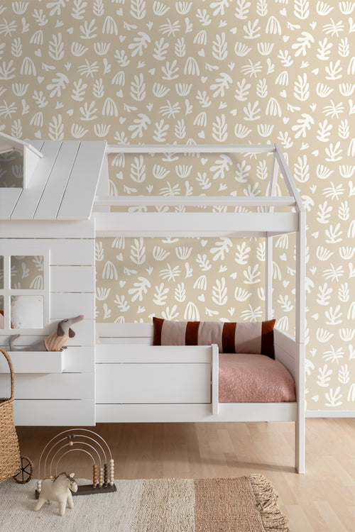 ESTAhome behang planten in Matisse stijl beige en wit - 50 x 900 cm - 131016 - vtwonen shop