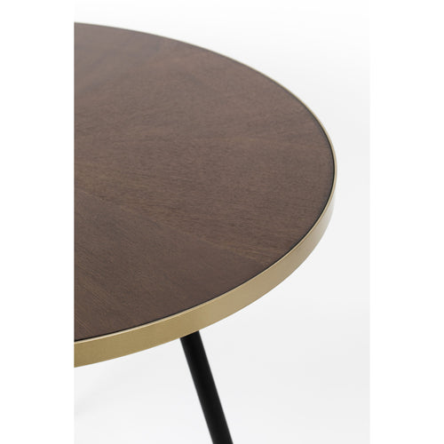 Housecraft Living Denise Eettafel Hout Rond 91 cm Bruin/ Goud - vtwonen shop