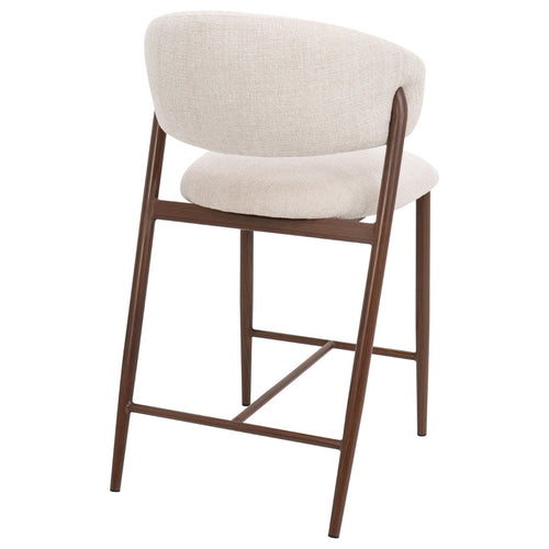 DÉJA Living Barstoel Skive - Beige/Walnoot - Zithoogte 67cm - Set van 2 - vtwonen shop