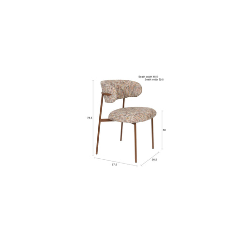 Housecraft Living Claes Eetkamerstoelen Gemêleerd Multi - Set van 2 - vtwonen shop