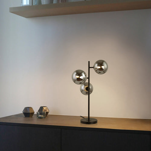 HOME DELUXE VIOLA glazen tafellamp - Rookgrijs