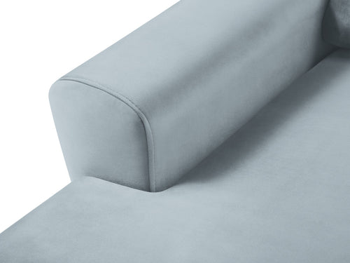 Cosmopolitan Design Uitklapbare hoekbank links met opbergdoos Kyoto 4-zits, flueel lichtblauw - 145x241x88cm