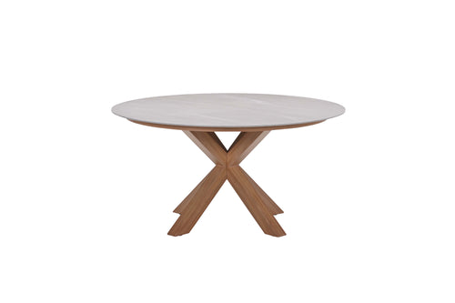 Lowland tafel - Ø150 cm - light teaklook - Centostone Napoli sand