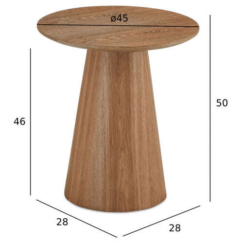 Furnhouse ronde salontafel Tango - Natuurlijk eikenhout - Ø 45 cm