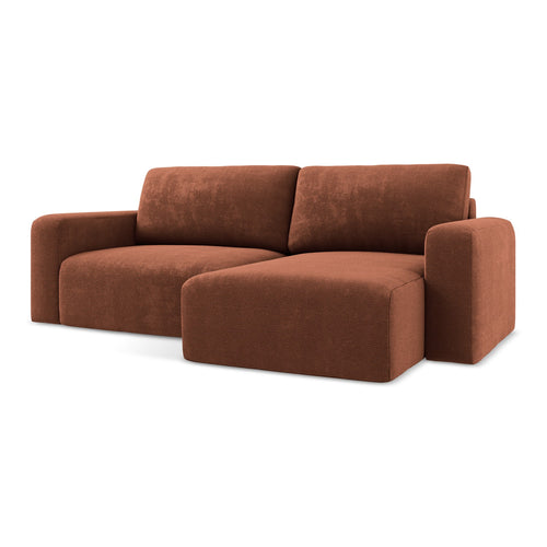 LaMiaSofa hoekbank rechts Ostia - chenille stof - terracotta - 244x149x79