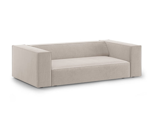 Cosmopolitan Design Bank Arendal 2-zits, chenille met ribbeleffect donkerbeige - 102x180x70cm