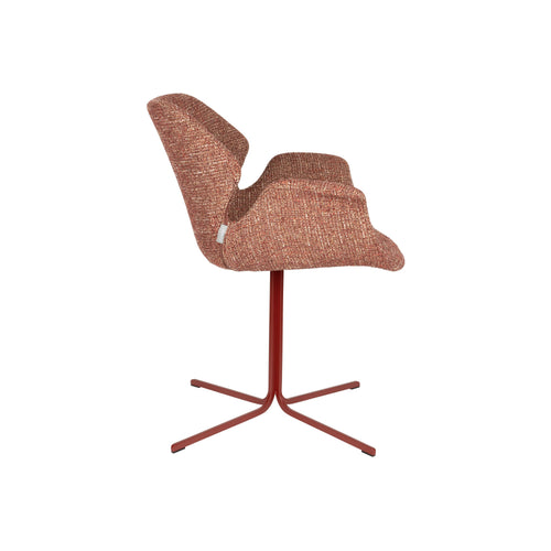 Zuiver Nikki Eetkamerstoelen Met Armleuningen Terra/ Rood - Set van 2