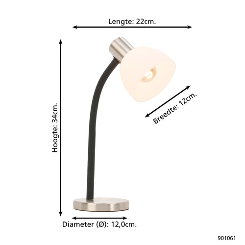 EGLO tafellamp Macere - bureaulamp - e14 - 34 cm - wit