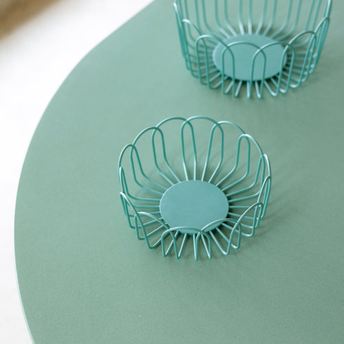 Ona - Draadmand 16xH7cm groen Flores