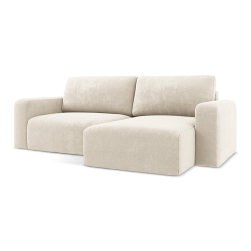 LaMiaSofa hoekbank rechts Ostia - chenille stof - lichtbeige - 244x149x79