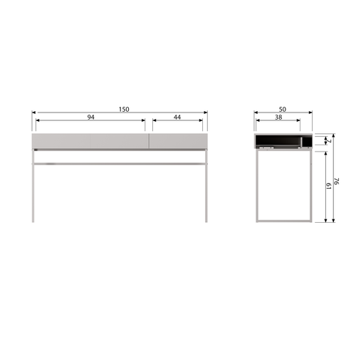 vtwonen bureau Basic - Grenen - Mist - 76x150x50 - vtwonen shop