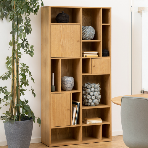 Lisomme Maarten Houten Boekenkast - B 90 cm - Naturel - vtwonen shop