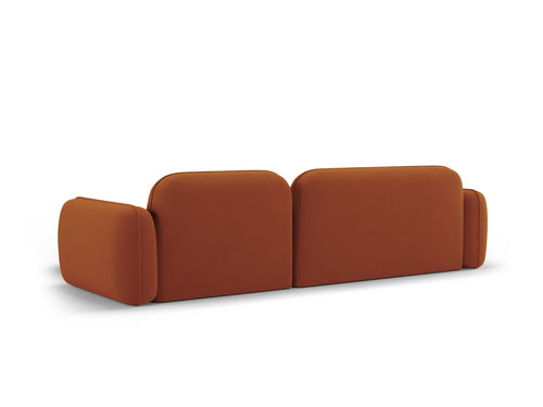 Cosmopolitan Design Modulaire hoekbank rechts Sydney 4-zits, flueel, terracotta - 165x275x70cm