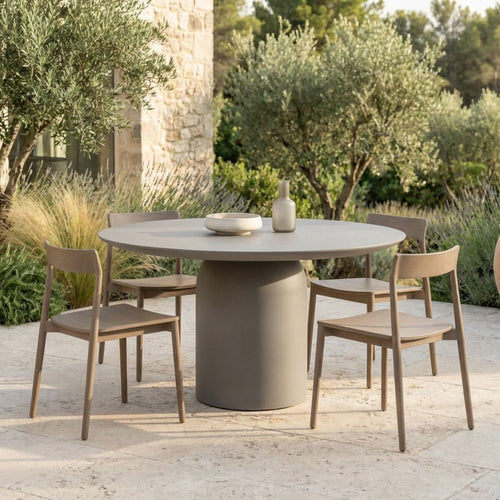 DÉJA Living Tuintafel Dalarö - Greige - Rond - 130x130x76cm