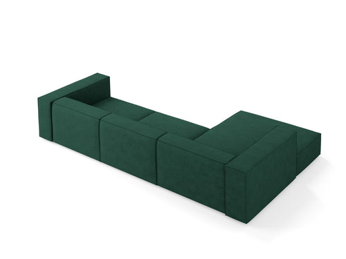 Cosmopolitan Design linker hoekbank Arendal 4-zits, chenille met ribbeleffect, flessengroen - 166x284x70cm